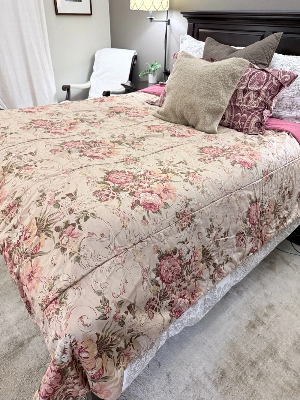 Ralph Lauren Guinevere Aragon Medieval Floral Sateen Full/Queen Comforter
